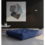 Kadife Döşemelik Kumaştan Yer Pufu | Sandalye Minderi | Yer Minderi 60x60 cm (Mavi)