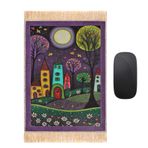 Kadife Halı Mouse Pad | Bohem Tarzı Tasarım Dokuma Halı Mousepad Ofis Dekoru için Fare Altlığı | Masa Fare Altlığı 21,8 cm x 30,0 cm Küçük Fare Koruyucu (Mor III)
