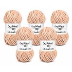 Kadife İp, 5'li Paket 5x100 Gr. 120 Mt., Soft Chenille Bulky%100 Mikro Polyester, Amigurumi, Oyuncak, Bebek Battaniyesi, Yumuşak, Lüks & Canlı Renkler, 1009-Toz Pembe