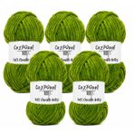 Kadife İp, 5'li Paket 5x100 Gr. 120 Mt., Soft Chenille Bulky%100 Mikro Polyester, Amigurumi, Oyuncak, Bebek Battaniyesi, Yumuşak, Lüks & Canlı Renkler, 1031-Fıstık Yeşil