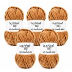 Kadife İp, 5'li Paket 5x100 Gr. 120 Mt., Soft Chenille Bulky%100 Mikro Polyester, Amigurumi, Oyuncak, Bebek Battaniyesi, Yumuşak, Lüks & Canlı Renkler, 1038-Sütlü Kahve
