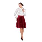 Kadife Kloş Etek, BORDO, 40