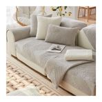 Kadife Koltuk Kılıfı 1 2 3 4 Kişilik Kanepe L Şekilli Koltuk Örtüsü Köşe Koltuk Kılıfı Kaymaz Kanepe Koruyucu (Açık Gri 30 x 50 Yastık Kılıfı+Yastık İçi)