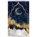 Kadife Lüks Seccade Keten Astarlı Namazlık 70x120 cm - Lacivert