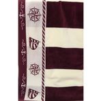 Kadife Pusula Bordo Banyo Havlu 100X150