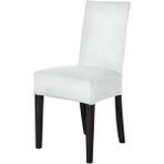 Kadife Sandalye Kılıfı – Esnek, Yıkanabilir, Kaymaz, Şık Tasarım – Modern Dekoratif Sandalye Örtüsü - 35 x 56 cm - Beyaz