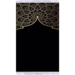 Kadife Seccade Çeyizlik Namazlık Keten Astarlı 70x120 cm - Bej - Siyah