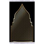 Kadife Seccade Çeyizlik Namazlık Keten Astarlı 70x120 cm - Siyah