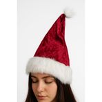 Kadife Yılbaşı - Noel Şapkası, Lüks Kürklü, Yetişkin, Noel Baba Partisi, Cadılar Bayramı Dekorasyonu