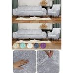 Kadife Yumuşacık Yıkanabilir Tüy Leke Tutmayan Lastikli Kadife Koltuk Örtüsü Koltuk Kılıfı Takımı - Gri - 180 x 230 cm