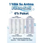 Kadim Kapital 1 Yıllık Su Arıtma Filtre Seti 6'lı Paket - 4 Adet 5 Mikron Sediment ve 2 Adet CTO Karbon