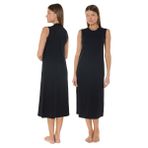 Kadın 2 li Set Kolsuz Uzun Elbise Astarı Modal Kombinezon 2M1049 (Siyah, XL)