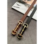 Kadın 2'li Gold Tokalı Pantolon, Gömlek, Ceket, Elbise, Kazak Kemeri - 105 cm - Çok Renkli