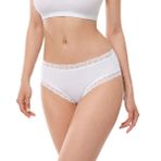 Kadın 2’li Paket Ultra Yumuşak Micro Modal Dantelli Slip Külot 700 (Beyaz, L)