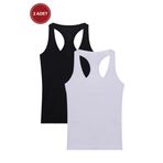 Kadın 2'li Sporcu Atlet Siyahbeyaz 2XL