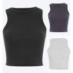 Kadın 3 Lü Fitilli Halter Yaka Crop Atlet