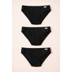 Kadın 3'lü Basic Slip Külot Siyah