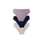 Kadın 3'lü Dikişsiz Lazer Kesim Iz Yapmaz Micro Kumaş Likralı Bikini Slip Külot NEFES ALAN KUMAŞ KAYMAZ Bej Siyah Vizon L