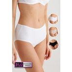 Kadin 3'lü Ekonomik Paket Siyah-beyaz-ten 2033 Maxi Cut Pamuklu Basic Külot