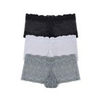 Kadın 3'lü Fantazi Dantelli Şort Boxer Külot (FARKLI DANTEL SEÇENEKLERİ) siyahekrucagla L/XL