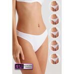 Kadın 5'Li Ekonomik Paket Beyaz 2057 High Leg Classic Pamuklu Basic Külot