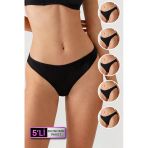 Kadın 5'Li Ekonomik Paket Siyah 2057 High Leg Classic Pamuklu Basic Külot