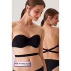 Kadın 6027 Pisa Destekli Push-Up Straplez Multi Function Sütyen Siyah