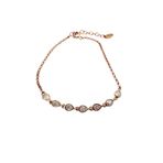 Kadın 925 Ayar Damla Taşlı Gümüş Bileklik Rose Gold