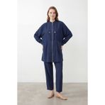 Kadın Aksesuar Detaylı Fermuarlı Tunik Pantolon Takım – 26S-14453TKS - NAVY