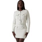 Kadın Annamaria Tweed Ceket – Beyaz - S - Mavi