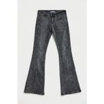 Kadın Antrasit 4s6-14 Mid Rise Flare Fit Kemer Detaylı Esnek Kumaş Denim Jean