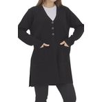 Kadın Araboy Triko Mevsimlik Cepli Esnek Likralı Hırka (siyah, 2xl)