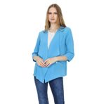 Kadın Asimetrik Kesim İnce Ceket Blue Mavi 42