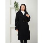 Kadın Astarlı Peluşlu Kaban - Siyah - 40