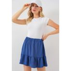 Kadın Ayrobin Mini Etek 8054 - Indigo - 36