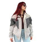 Kadın Aztek Unisex Retro Bomber Oversize Desenli Ceket Kdsbb4