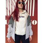 Kadın Aztek Unisex Retro Bomber Oversize Desenli Ceket Kedg4