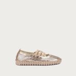 Kadın Babet 52V2 Frau LASER-ETCHED LAMINATED LEATHER BALLET FLATS