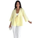 Kadın Bağlamalı Yazlık Gömlek – Blue Breeze, sarı, s