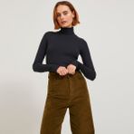 Kadin Balikçi Yaka Tisört - Fan - 001 Siyah - XL