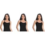 Kadın Bambu Ip Askılı Atlet 3'lü Paket 1521 - 2XL - Siyah