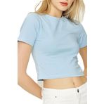 Kadın Basic Örme Crop Body Blue Mavi M