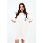 Kadın Baskılı Oversize T-shirt Elbise 5218-24