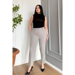 Kadın Battal Düğmeli Pantolon 7730 - Gri - 52