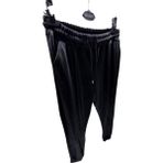 Kadın Bayan Battal Büyük Beden Fransız Kadife Çift Cepli Paça Manşetli Bel Lastikli Kordonlu Bol Rahat Kalıp Eşofman Altı Pijama Tayt Pantolon - 3XL - ES503-Siyah