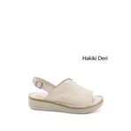 Kadın Bej Dolgu Topuk Hakiki Deri Comfort Sandalet