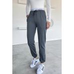 Kadın Bel Baskılı Paça ve Bel Lastikli Çimalı Eşofman Altı P-00018643 - Füme - 36