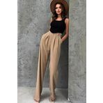 Kadın Beli Cırt Cırtlı Pileli Bol Paça Palazzo Pantolon Wide Leg