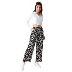 Kadın Beli Lastikli Geniş Paça Pantolon Siyah 40
