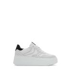 Kadın Beyaz Beğcıklı Kalın Tabanlı Deri Sneaker 25SFD371418